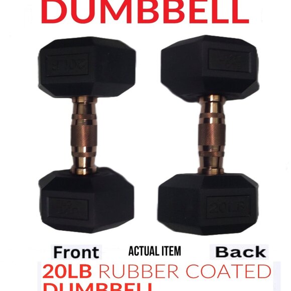 🛑 FLO 360 Rubber ➕🆒 WEIGHT Training 20LB DUMBELL Strength Fitness 💸BUY NOW‼️ - Picture 1 of 16